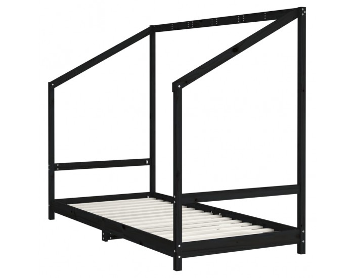 Sonata H Рамка за детско легло, черна, 90x200 см, масивно борово дърво