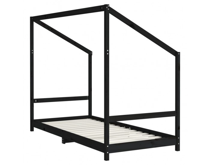 Sonata H Рамка за детско легло, черна, 90x200 см, масивно борово дърво