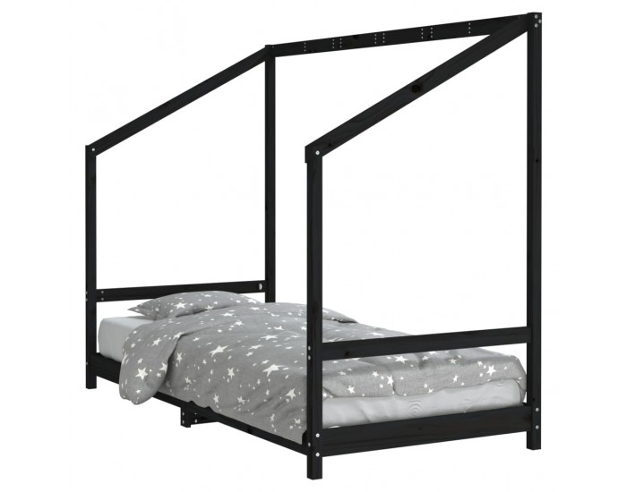 Sonata H Рамка за детско легло, черна, 90x200 см, масивно борово дърво