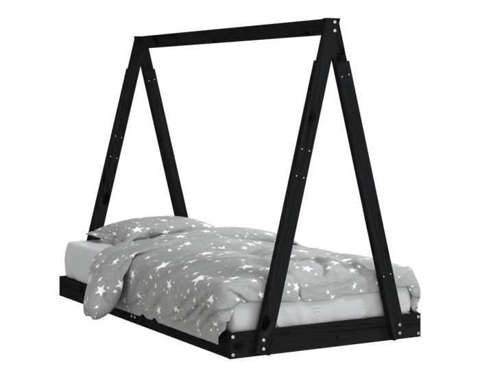 Sonata H Рамка за детско легло черна 80x160 см масивно борово дърво