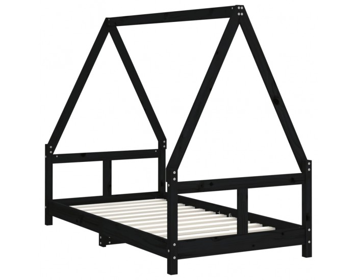 Sonata H Рамка за детско легло черна 80x160 см масивно борово дърво