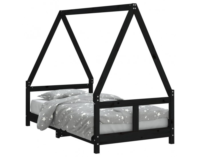 Sonata H Рамка за детско легло черна 80x160 см масивно борово дърво