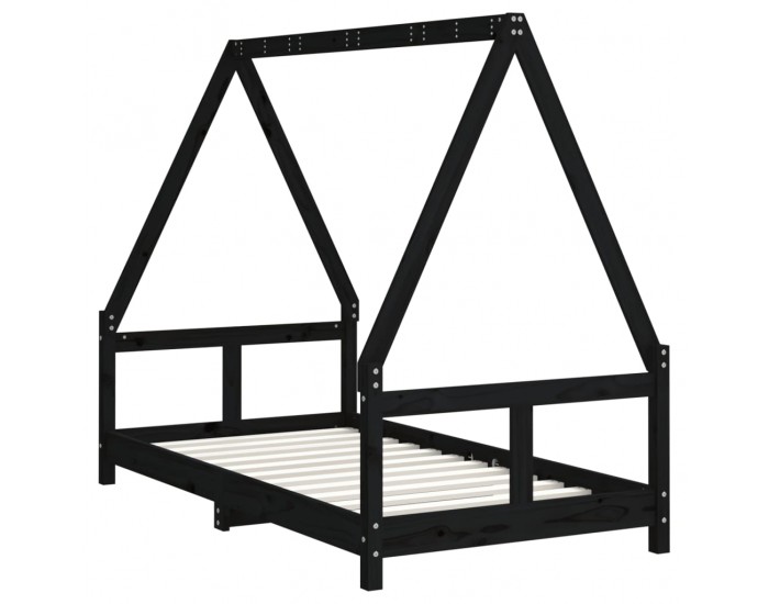 Sonata H Рамка за детско легло черна 80x160 см масивно борово дърво