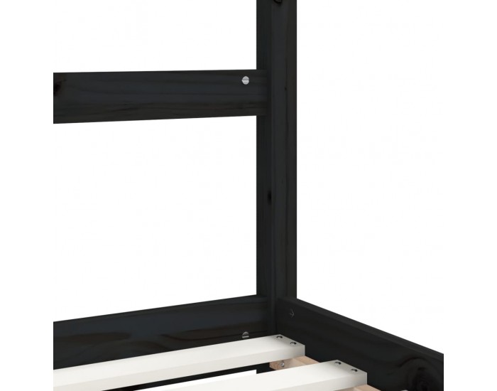 Sonata H Рамка за детско легло, черна, 90x200 см, масивно борово дърво