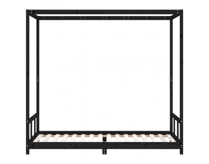 Sonata H Рамка за детско легло, черна, 90x200 см, масивно борово дърво