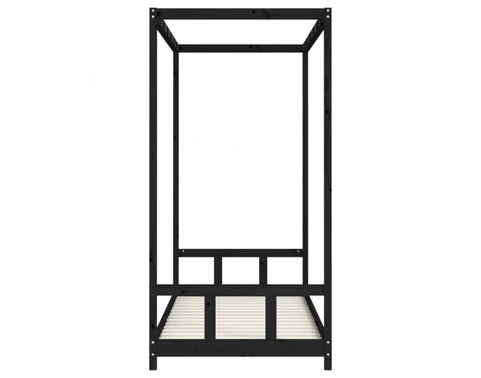 Sonata H Рамка за детско легло, черна, 90x200 см, масивно борово дърво