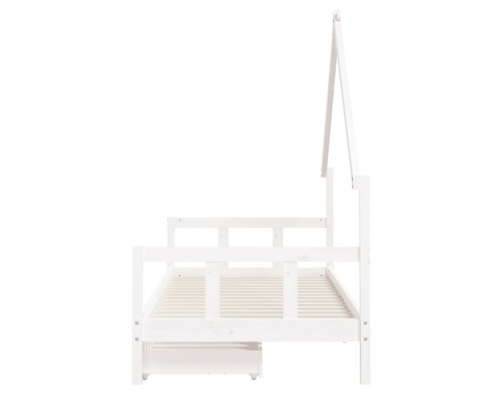 Sonata H Рамка за детско легло с чекмеджета, бяла, 90x200 см, бор масив