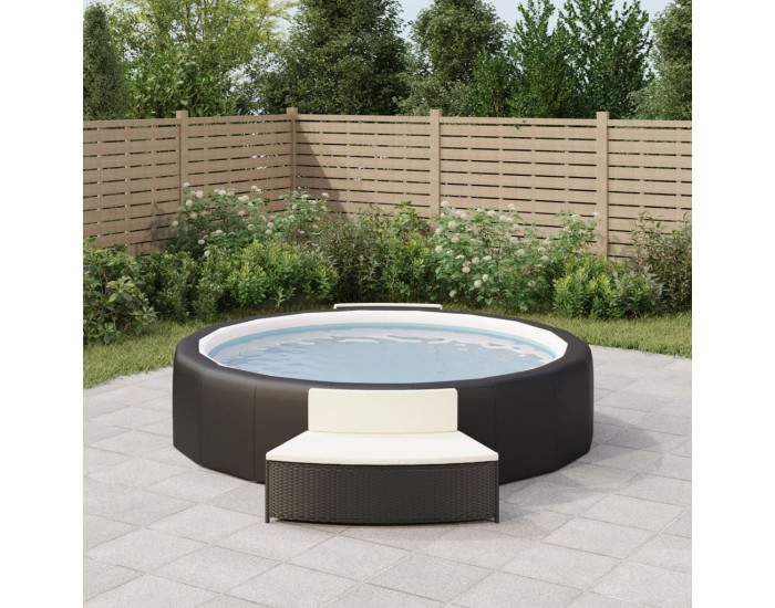 Sonata H Спа пейки с възглавници 2 бр черни полиратан