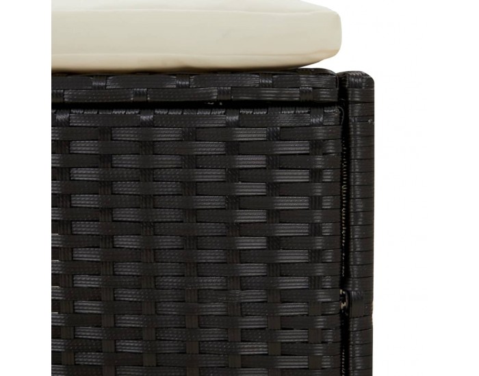 Sonata H Спа пейки с възглавници 2 бр черни полиратан