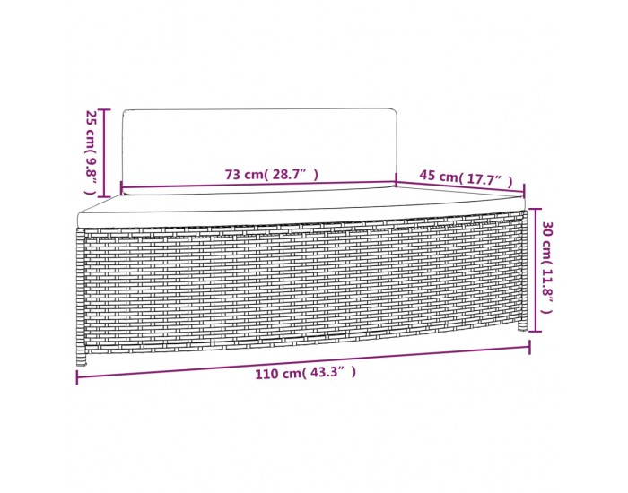 Sonata H Спа пейки с възглавници 2 бр черни полиратан