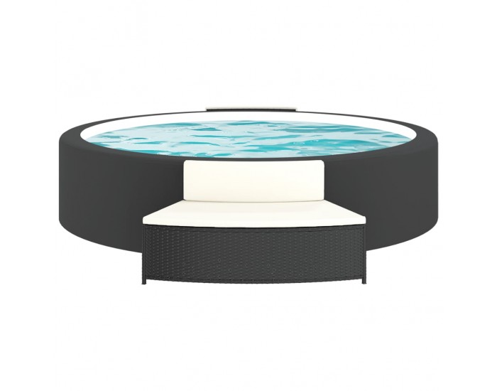 Sonata H Спа пейки с възглавници 2 бр черни полиратан