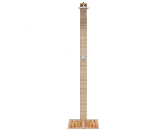 Sonata H Външен душ бежов 50x55x224 см полиратан и акациево дърво