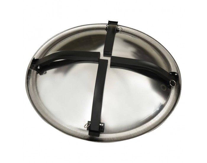 Sonata H Преносимо огнище барбекю 2-в-1, с ръжен, 56x56x49 см, инокс