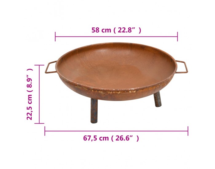 Sonata H Преносимо огнище, 67,5x58x22,5 см, стомана Sonata H Преносимо огнище, 67,5x58x22,5 см, стомана