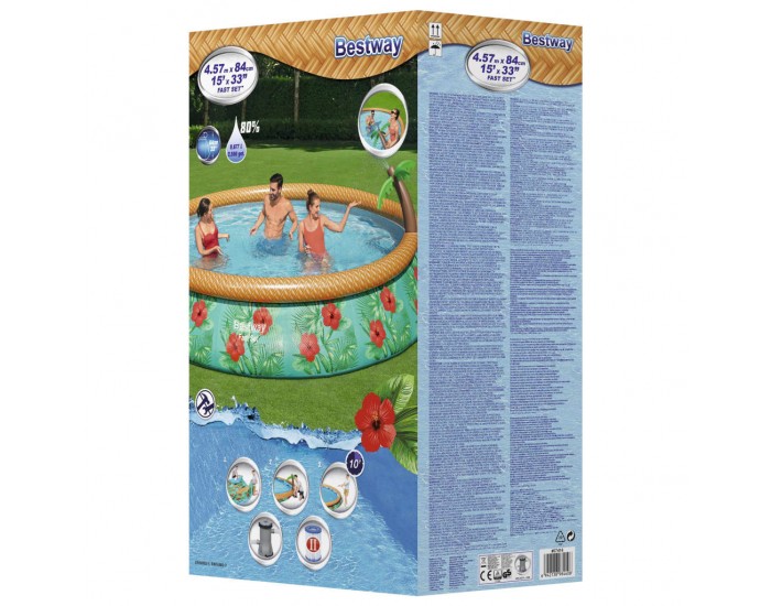 Bestway Fast Set Надуваем комплект басейн Paradise Palms 457x84 см Bestway Fast Set Надуваем комплект басейн Paradise Palms 457x84 см