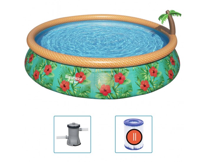Bestway Fast Set Надуваем комплект басейн Paradise Palms 457x84 см Bestway Fast Set Надуваем комплект басейн Paradise Palms 457x84 см