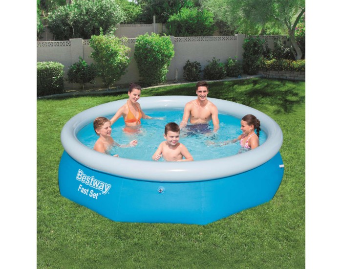 Bestway Fast Set Кръгъл надуваем басейн, 305x76 см, 57266 Bestway Fast Set Кръгъл надуваем басейн, 305x76 см, 57266