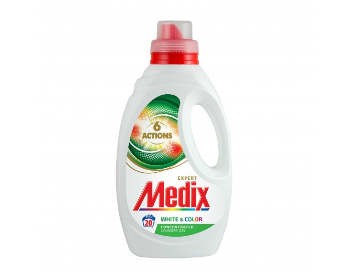 Medix Перилен препарат 6 Actions White&Color, течен, 1.1 L, за 20 пранета