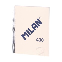 Milan Тетрадка 1918, А4, широки редове, твърда корица, със спирала, 80 листа, бежова - Тетрадки, Тефтери и Бележници