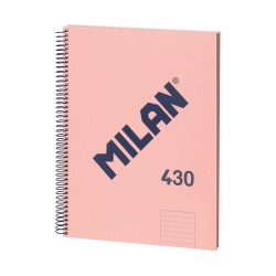 Milan Тетрадка 1918, А4, широки редове, твърда корица, със спирала, 80 листа, розова - Тетрадки, Тефтери и Бележници