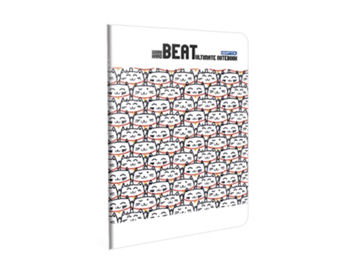 Gipta Тетрадка Beat, А4, бяла хартия, малки квадратчета, PP корица, 40 листа