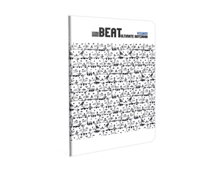 Gipta Тетрадка Beat, А4, бяла хартия, малки квадратчета, PP корица, 40 листа