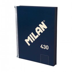 Milan Тетрадка 1918, А4, широки редове, твърда корица, със спирала, 120 листа, тъмносиня - Тетрадки, Тефтери и Бележници