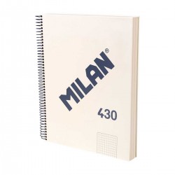 Milan Тетрадка 1918, А4, малки квадратчета, твърда корица, със спирала, 120 листа, бежова - Тетрадки, Тефтери и Бележници
