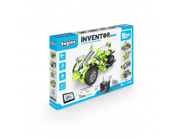 Engino Конструктор Inventor Motorized - 4 колесен велосипед, 10 в 1 Engino Конструктор Inventor Motorized - 4 колесен велосипед, 10 в 1