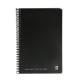 Gipta Тетрадка Black, кремава хартия, широки редове, PP корица, със спирала, 17 х 24 cm, 80 листа
