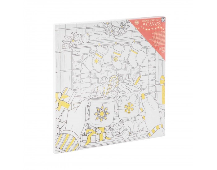 Craft ID Платно за оцветяване, с мотиви на горещи напитки, 30 х 30 cm, с 6 маркера Craft ID Платно за оцветяване, с мотиви на горещи напитки, 30 х 30 cm, с 6 маркера