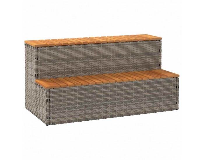 Sonata H Стъпало за джакузи сиво 100x50x50,5 cm Поли ратан Sonata H Стъпало за джакузи сиво 100x50x50,5 cm Поли ратан