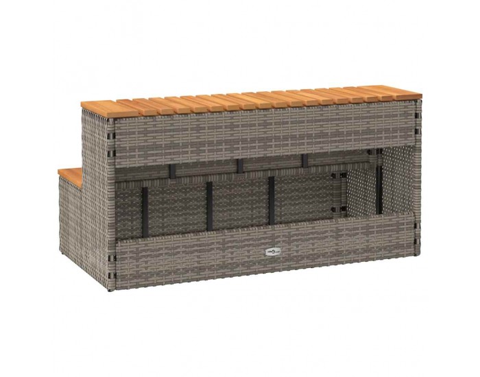 Sonata H Стъпало за джакузи сиво 100x50x50,5 cm Поли ратан Sonata H Стъпало за джакузи сиво 100x50x50,5 cm Поли ратан