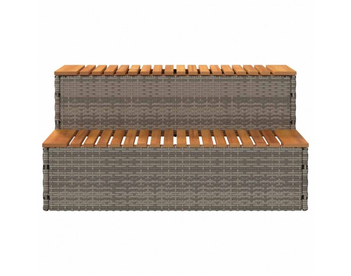 Sonata H Стъпало за джакузи сиво 100x50x50,5 cm Поли ратан Sonata H Стъпало за джакузи сиво 100x50x50,5 cm Поли ратан
