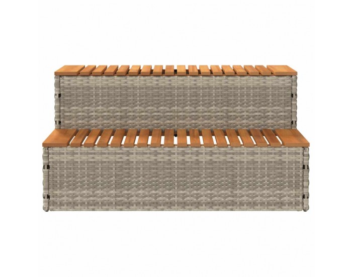 Sonata H Стъпало за джакузи Светло сиво 100x50x50,5 cm Поли ратан Sonata H Стъпало за джакузи Светло сиво 100x50x50,5 cm Поли ратан