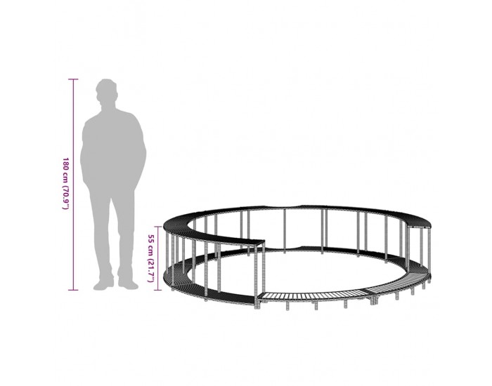 Sonata H Покрив за джакузи със склад и дървена стъпка черен полиратан