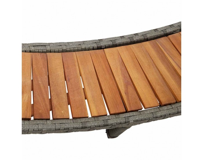 Sonata H Покрив за джакузи със склад и дървена стъпка Сив полиратан