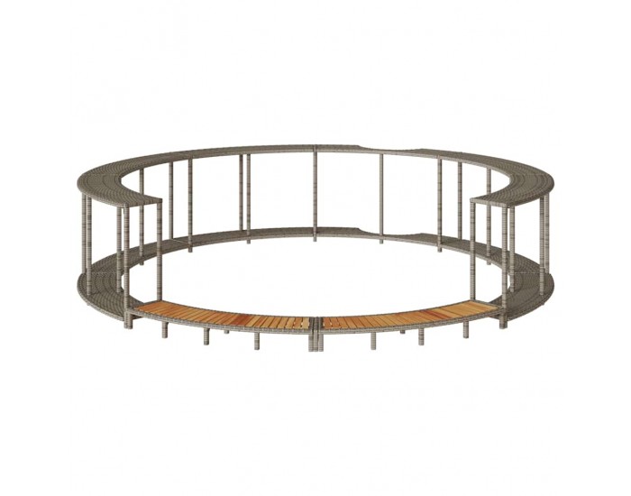 Sonata H Покрив за джакузи със склад и дървена стъпка Сив полиратан