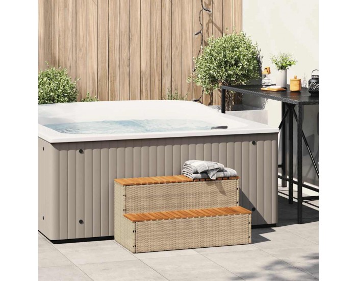 Sonata H Стъпало за джакузи Beige 100x50x50,5 cm Поли ратан Sonata H Стъпало за джакузи Beige 100x50x50,5 cm Поли ратан