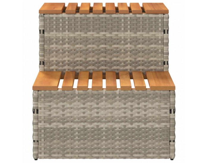Sonata H Стъпало за джакузи Светло сиво 50x50x50,5 cm Поли ратан Sonata H Стъпало за джакузи Светло сиво 50x50x50,5 cm Поли ратан