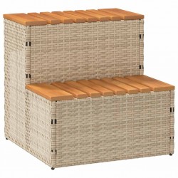 Sonata H Стъпало за джакузи Beige 50x50x50,5 cm Поли ратан - Басейни и Спа