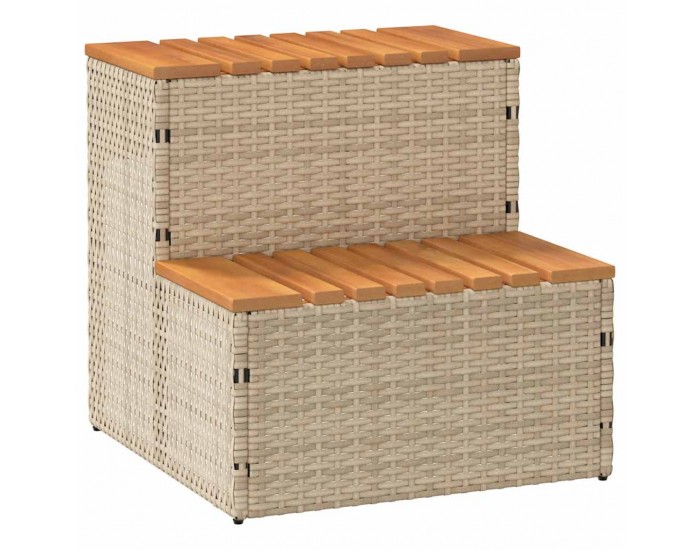 Sonata H Стъпало за джакузи Beige 50x50x50,5 cm Поли ратан Sonata H Стъпало за джакузи Beige 50x50x50,5 cm Поли ратан