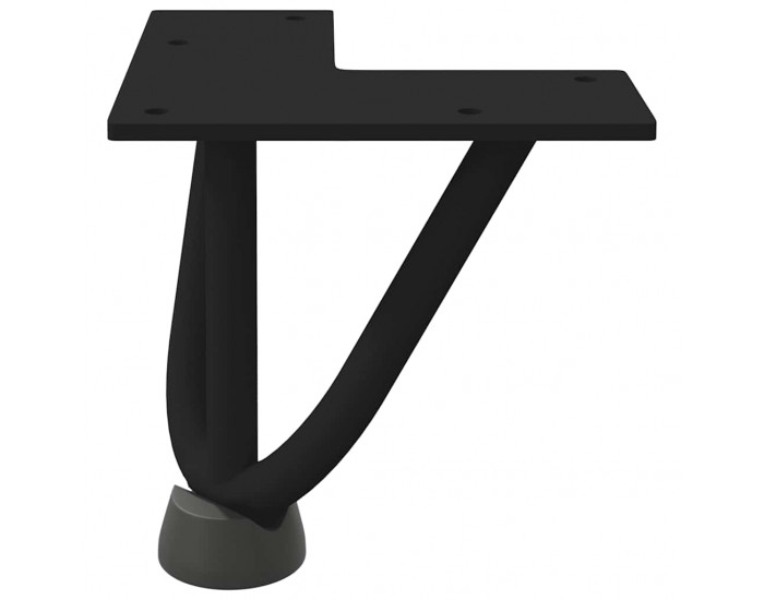 Sonata H Крака за маса за коса 4 бр черни 10 см масивна стомана