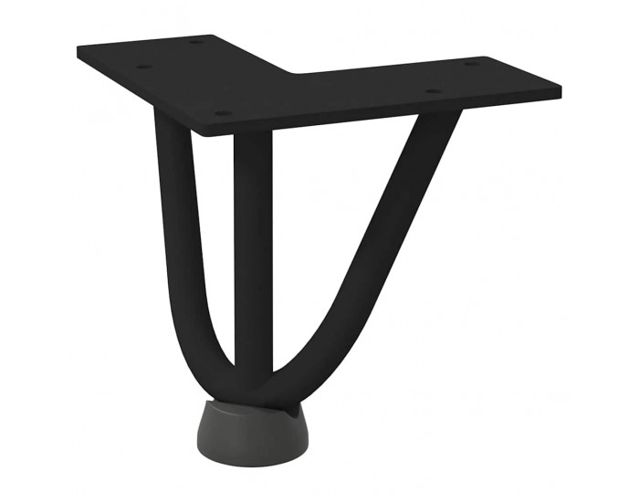 Sonata H Крака за маса за коса 4 бр черни 10 см масивна стомана