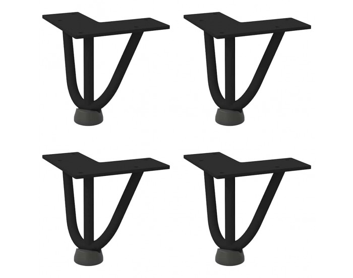 Sonata H Крака за маса за коса 4 бр черни 10 см масивна стомана