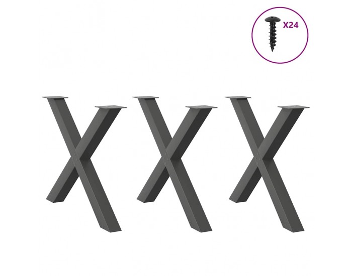 Sonata H Крака за трапезна маса с X-образна 3 бр 90x(72-73) см стомана
