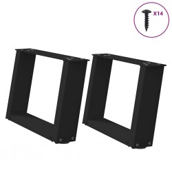 Sonata H Крака за холна маса с U-образна 2 бр черни 50x(30-31)см стомана - Маси