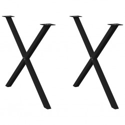 Sonata H Крака за маса за хранене с форма на X 2 бр. черни 90x(72-73) cm - Части за Маси