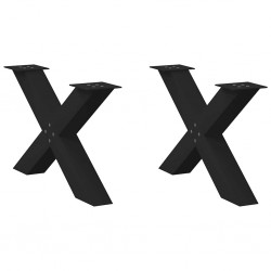 Sonata H Крака за масичка за кафе с форма на X 2 бр. черни - Части за Маси