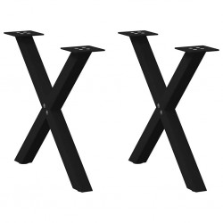 Sonata H Крака за масичка за кафе с форма на X 2 бр. черни 38x(42-43) cm - Части за Маси